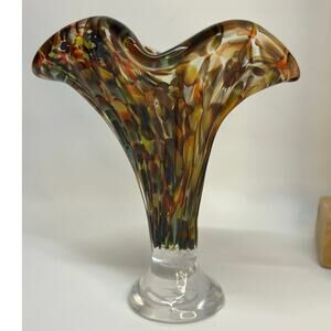 Multicolor Blue/Green/Red Glass Cup 7 in. DAE Glass original.